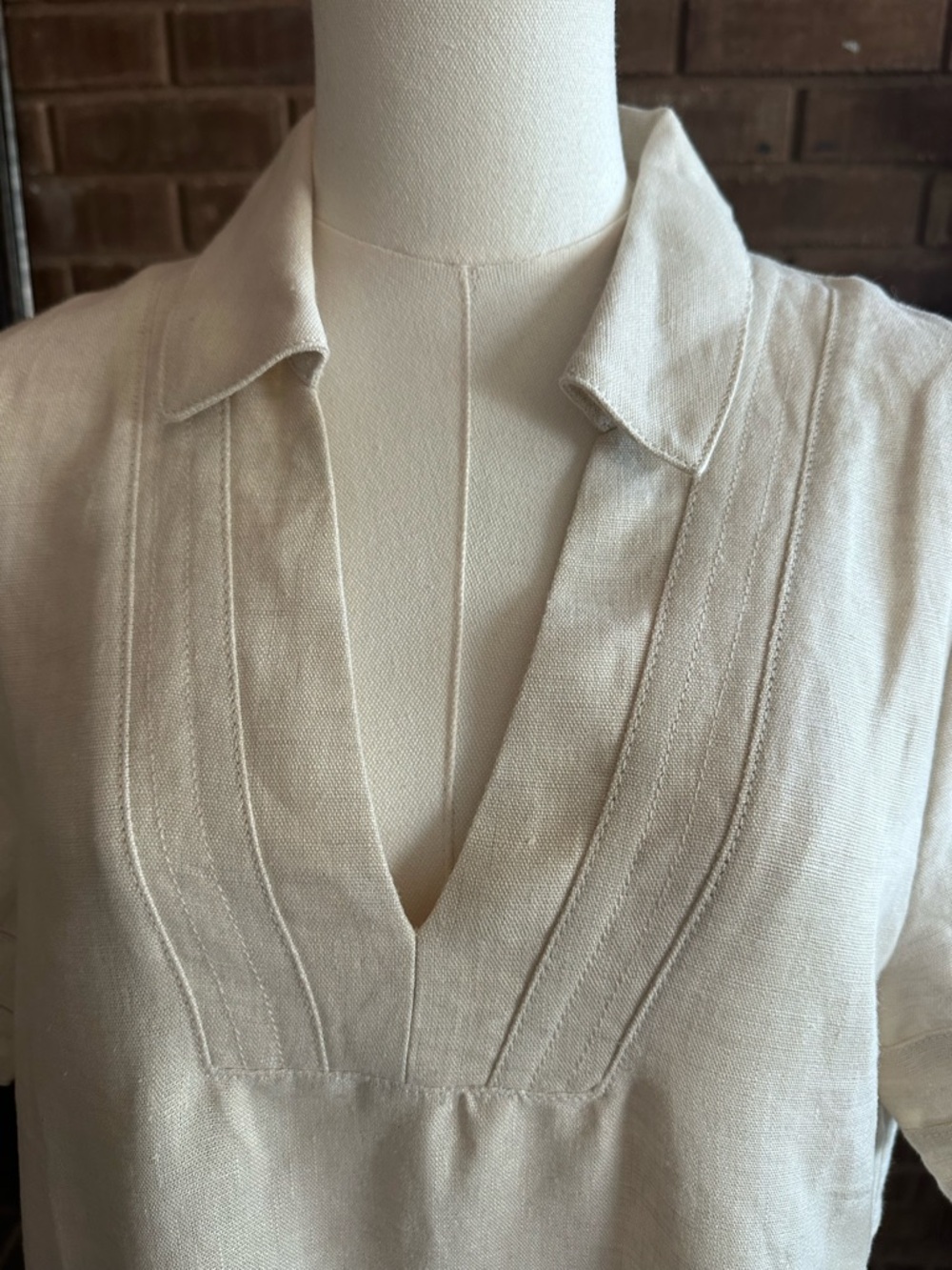 Banana Republic Cruz Linen Maxi Shirtdress Washed Stone Beige L Coastal - Picture 5 of 8